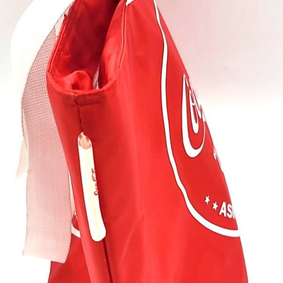 Red & White Coca-Cola Tote Handbag Two Shoulder Handles Zipper Closure - Picture 4 of 8